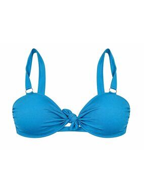 O’Neill Salt Water  Bikini Top M Blue Tie-Front Adjustable Straps Beach Summer